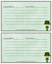 Leprechaun Recipe Cards