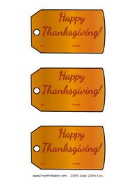 Orange Thanksgiving Gift Tag