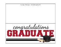Red and Black Graduation Card