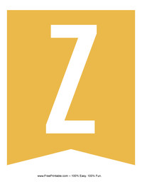 Gold Banner Letter Z