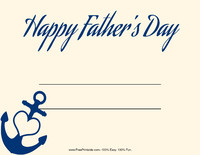 Happy Father's Day Anchor Certificate