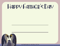 Father's Day Penguins Certificate