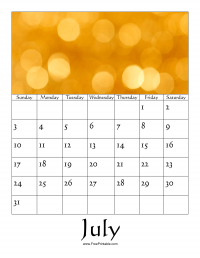 July 2016 Photo Calendar