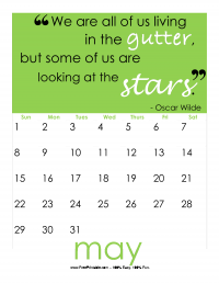 May 2016 Quote Calendar