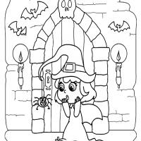 A Witchy Halloween Coloring Sheet