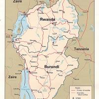 Africa- Rwanda Political Map