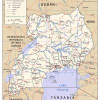 Africa- Uganda Political Map