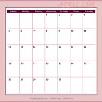April 2009 Planner Calendar