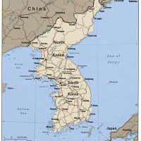 Asia- North Korea Political Map