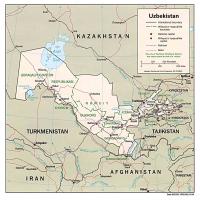 Asia Uzbekistan Political Map   Asia  Uzbekistan Political Map 