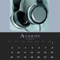 August Music Theme Calendar