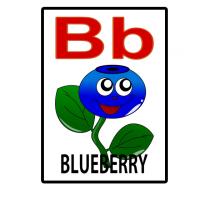 B is for Blueberry Flash Card