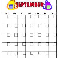 Backpacks For September Blank Calendar