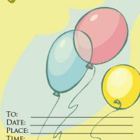 Balloon with Yellow Background Invitation