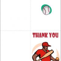 Baseball Player Thank You Card
