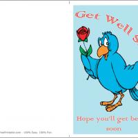 Bear With Rose Get Well Card