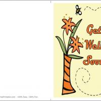 Bee With Flower Get Well Card