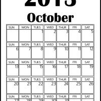 Big October 2013 Calendar