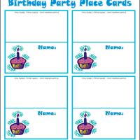 Birthday Cupcake Place Cards