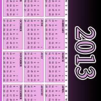 Black and Purple 2013 Calendar