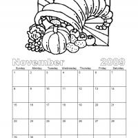 november calendar clipart black and white fish