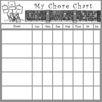 Black and White Kids Chore Chart