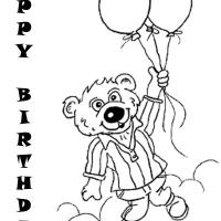 black and white teddy bear birthday postcard