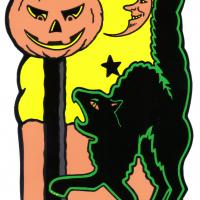 Black Cat and Pumpkin Halloween
