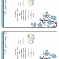 Blue and Brown Bloom Fill-in Card Invitation