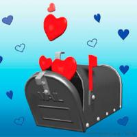 Blue And Mailbox Valentine Postcards