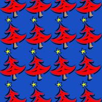 Blue and Red Christmas Tree Wrapper
