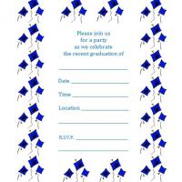 Blue Graduation Caps Invite