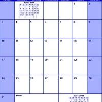 Blue May 2009 Calendar