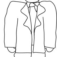 Boy in Dad's Clothes