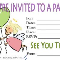 Cartoon Angel Birthday Party Invitation