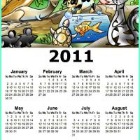 Cartoon Animals 2011 Calendar