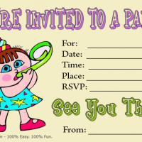Cartoon Baby Birthday Party Invitation