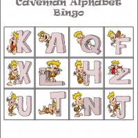 Caveman Alphabet Bingo Card 3