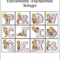 Caveman Alphabet Bingo Card 4