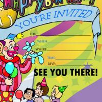 Green Children's Party Invitation
