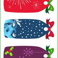 Christmas Gift Tags with Bow Set 1