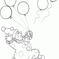 Clown Chasing Flying Balloons