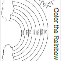 Color the Rainbow Kindergarten Worksheet