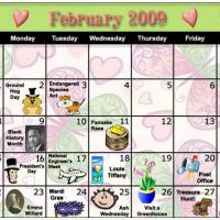 Colorful February 2009 Calendar