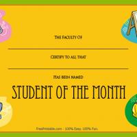 Colorful Student Of The Month Award