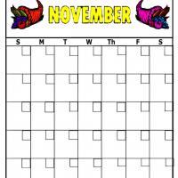 Cornucopia For November Blank Calendar