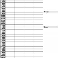 Daily Schedule Menu Chores Notes