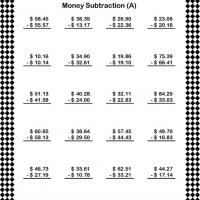 Dollar Subtraction Worksheet