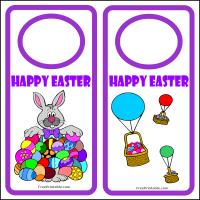 Easter Bunny, Eggs and Balloons Door Hanger