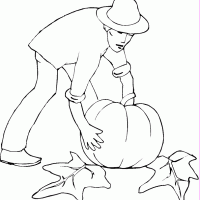 Farmer Planting Pumpkin